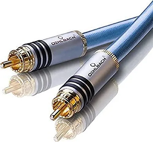 Oehlbach XXL Series 2 - High-End Stereo Audio Cinchkabel - HiFi-Kabel mit mehrfacher Schirmung und HPOCC Kupfer für optimale Signalübertragung. Ideal für CD-Player und Stereoanlagen, ausgestattet mit 24 kt. vergoldeten Kontakten.