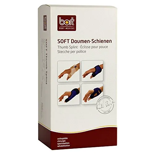 Bort Soft Daumenschiene Lang Haut Small 1 ST - Bandagen zur Ruhigstellung des Daumengrundgelenks mit weichem Innenpolster. Atmungsaktiv und angenehm zu tragen, ideal bei postoperativen oder degenerativen Beschwerden.