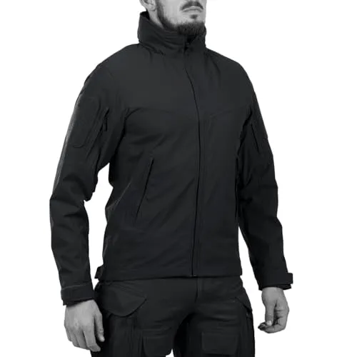UF Pro® Softshell Jacke Delta Eagle Gen.3 - Schwarz, Größe L - Robuste Softshell Jacke für kältere Umgebungen, mit verbesserter Atmungsaktivität und isolierender Luftschicht. Ideal für körperlich anstrengende Aktivitäten bei schlechtem Wetter.