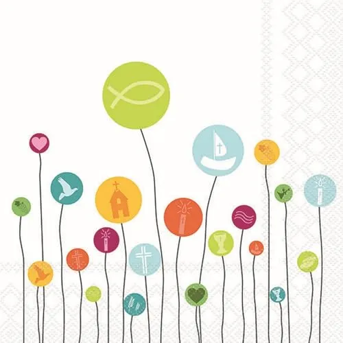 Servietten Communion Ballons - Ballons zur Kommunion 33x33cm 20