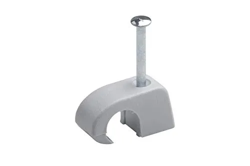 Meister Express-Schelle 7 - 11 mm - grau - 100 Stück im praktischen Set - Zur Fixierung von Kabeln & Leitungen - Inkl. vormontiertem Nagel / Haftclips / Kabelschellen / Nagelschellen / 7454120