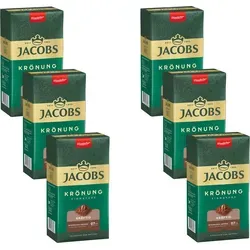 JACOBS Filterkaffee Krönung Kräftig 6 x 500 g - Kaffee mit intensivem Verwöhnaroma für vollmundigen Genuss. Hochwertige Mischung aus ausgewählten Kaffeebohnen, ideal für echte Kaffeeliebhaber.