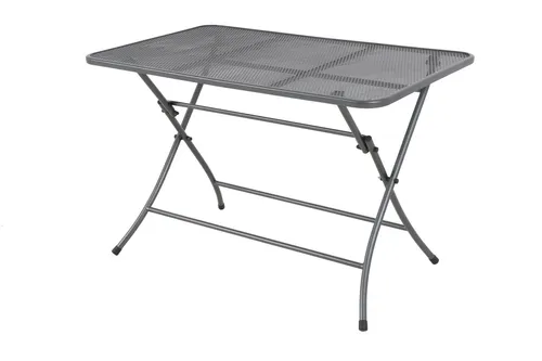 MWH Cafe Latte Tisch, eisengrau, 70 x 110 cm - Esstisch mit robustem Stahlgestell und pflegeleichter Streckmetall-Tischplatte, ideal für moderne Essbereiche.