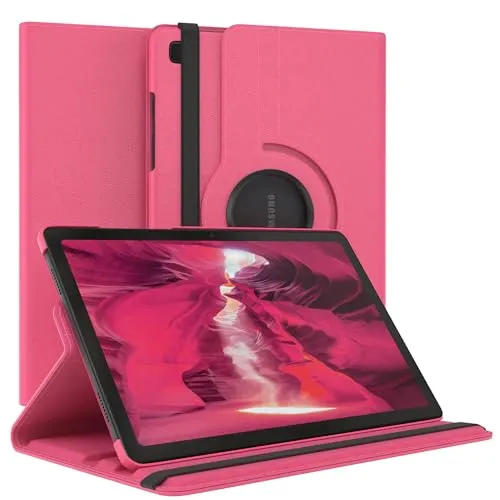 EAZY CASE - Tablet Hülle für Samsung Galaxy Tab A7 Schutzhülle 10.4 Zoll Smart Cover Tablet Case Rotationcase zum Aufstellen Klapphülle 360° drehbar mit Standfunktion Tasche Kunstleder Pink