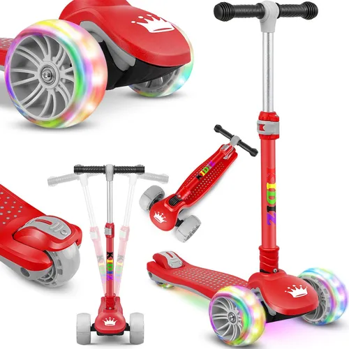 KIDIZ Cityroller X-Pro2, Roller Kinder Scooter mit LED Leuchten - Roller/Kickboards, stabiler Dreiradscooter mit höhenverstellbarem Lenker und leisen LED-Rädern für unvergesslichen Fahrspaß und Sicherheit.