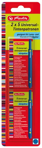 herlitz 10412070 Tintenpatronen für Füller königsblau, 2x 5 St.