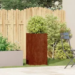 vidaXL Pflanzkübel Rostig 40x40x80 cm - Garten-Zubehör aus wetterfestem Stahl, korrosionsbeständig und wartungsfrei – ideal für eine stilvolle Bepflanzung in deinem Außenbereich.