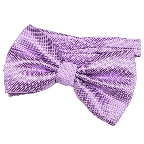 DonDon Herren Fliege 12 x 6 cm gebunden mit Hakenverschluss und größenverstellbar für besondere Anlässe hell-lila