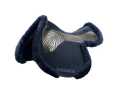 Acavallo Gelpad 2seitig Springen mit Lammfellrand - blue - Reiten: Hochwertiges Gelpad mit doppelseitigem Gel und eleganter Lammfell-Einfassung für optimalen Halt und Druckentlastung auf dem Pferderücken.