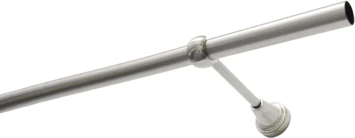 GARDINIA Gardinenstange Set Metall Ø 19 mm, 200 cm - Elegante 1-läufige Gardinenstange aus Metall in edelstahlfarben, ideal für stilvolle Wohnräume. Inklusive Befestigungsmaterial und Montageanleitung.