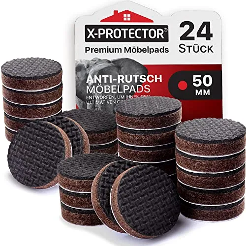 X-Protector Antirutsch Pads 24 Stück 50 mm in schwarz von X-Protector