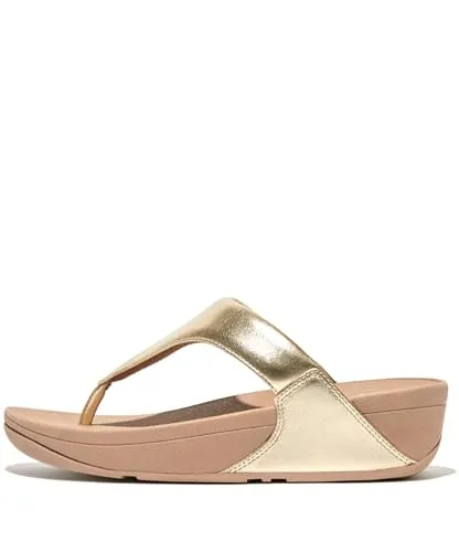 FitFlop Damen Flip Flop LULU Leder-Zehensteg, Platin, 41 EU von FitFlop