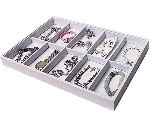 Vorlagebrett Schmuckkasten Schmucklade Schmuckdisplay Schaukasten Weiss… (10 Fächer)