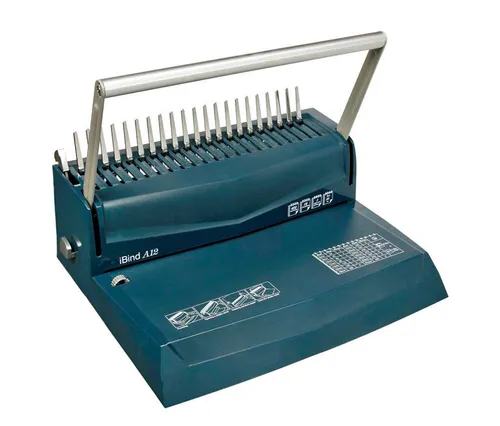 Plastikbindegerät Ibind A12, Bindemaschine stanzt bis 12 Blatt, Spiralbindegerät