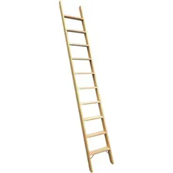 Weise Steigtechnik Anlegeleiter Holz - 11 Stufen, 300 cm, bis 150 kg belastbar - Leiter für indoor und outdoor, ideal für Hochbetten und Regale, mit trittsicheren Stufen für optimale Sicherheit und 2 Jahre Herstellergarantie.