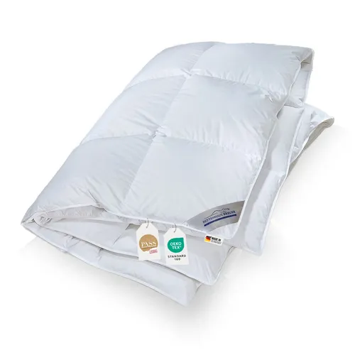Daunendecke warme premium Daunen Bettdecke 135x200 - Premium Daunendecke 135x200cm, ideal für Allergiker dank Nomite-Milbenschutz und hergestellt unter strengen Tierschutzkriterien. Für kuschelige Wärme und hohen Schlafkomfort.