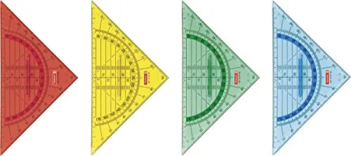 Geodreieck 16 cm m. Griff farbig sort.