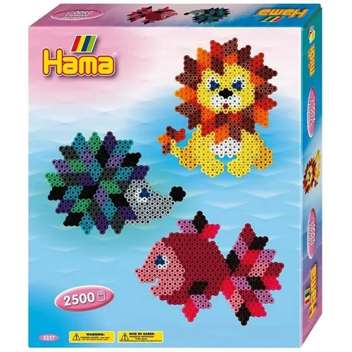Hama Perlen 3237 Geschenk-Set Kristalltiere mit ca. 2.500 bunten Midi Bügelperlen mit Durchmesser 5 mm, Motivvorlagen und Stiftplatte, inkl. Bügelpapier, kreativer Bastelspaß für Groß und Klein