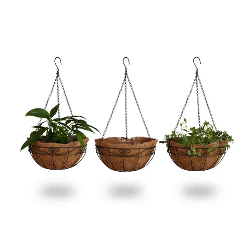 Blumenampel 3 Körbe - Hängepflanzenhalter für kreative Dekoration - Körbe, Blumentöpfe, -kästen & Untersetzer. Stilvolle Blumenampel mit 33 Liter Kapazität, ideal für vertikale Gartenideen und platzsparende Begrünung.