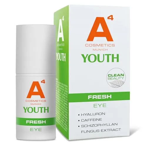 A4-Cosmetics Youth Fresh Eye Cream 15 ml - Leichtes Pflegegel für die Augenpartie mit schnell einziehender Textur. Unterstützt den Feuchtigkeitshaushalt und sorgt für ein erfrischtes Hautgefühl. Ideal für alle Hauttypen, besonders reife Haut.