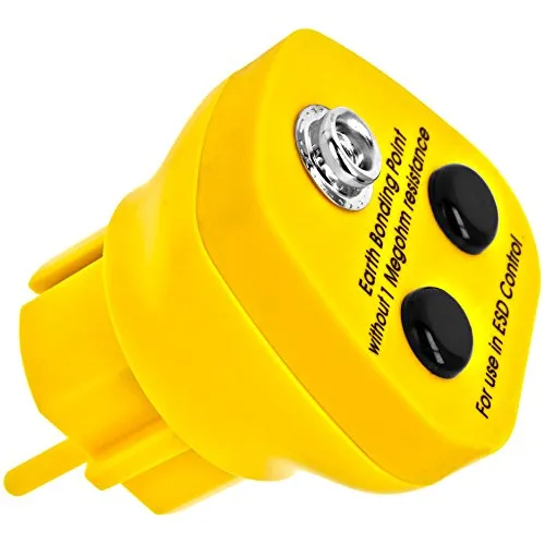 Minadax® Erdungsbaustein - EBP - Innovativer ESD-Schutz - Antistatik Erdungsstecker Schutzkontaktstecker - Deutscher Steckdosen-Standard - 1 x 10 mm Druckknopfbuchse