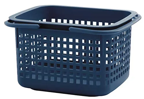 Hachiman Aufbewahrungskorb Cestino M Navyblau - Dekokörbe - Preisgekrönter, vielseitig nutzbarer Korb für Wäsche, Spielzeug oder Lebensmittel, mit klappbaren Griffen für platzsparende Aufbewahrung.