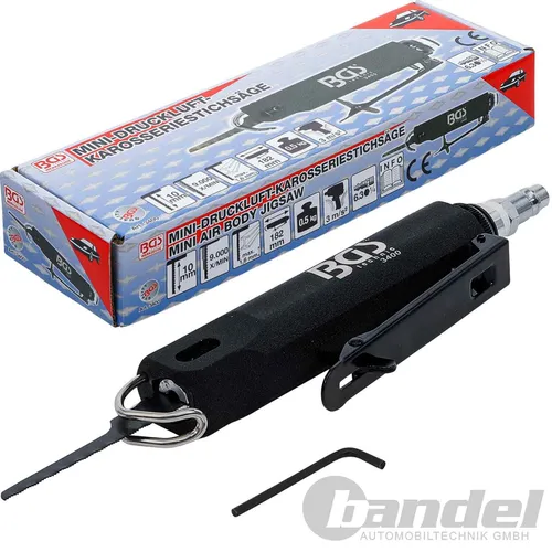 BGS 3400 Mini-Druckluft-Karosserie-Stichsäge - Multifunktionswerkzeug-Zubehör, vibrationsarm für präzise Schnitte in Stahl bis 1,6 mm, ideal für professionelle Anwendungen.