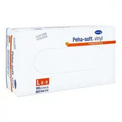 Peha Soft Vinyl Handschuhe puderfrei groß - 100 Stück, allergikerfreundlich und ideal für kontaminationsgefährdete Bereiche
