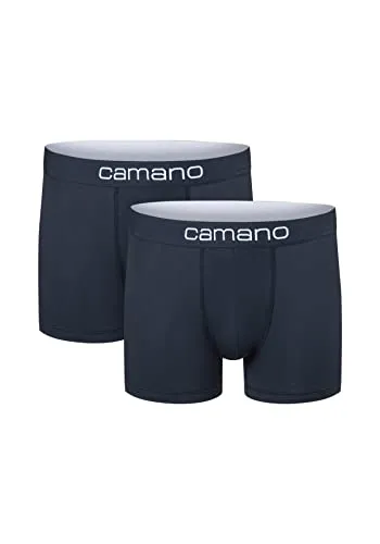 Camano Herren Boxershorts Unterhosen Herren elastischer Gummibund ohne Einschneiden Baumwolle Stretch hautfreundlich Atmungsaktiv 2er Pack XL Navy Blazer