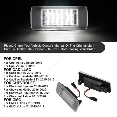 2X LED Kennzeichenbeleuchtung für OPEL Zafira C ab'12 Astra J Sportstourer ab 09