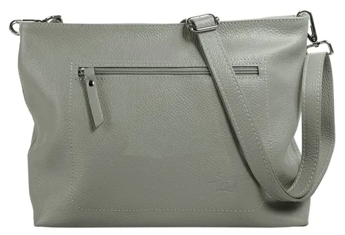 Samantha Look Umhängetasche Damen 020616 grau - Elegante Umhängetasche aus 100% Rindleder, ideal für Business und Freizeit. Mit verstärktem Boden und längenverstellbarem Schultergurt für optimalen Komfort und Stil.