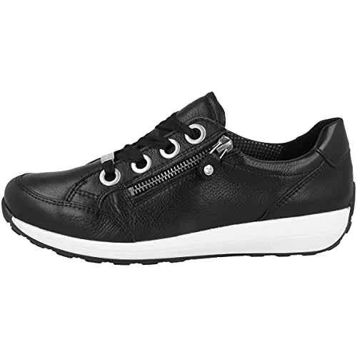 ARA Damen Stiefeletten Sneaker, Black 12 34587 01, 39 EU Weit - Wanderschuhe aus hochwertigem Leder, ideal für Komfort und Stil bei langen Spaziergängen.