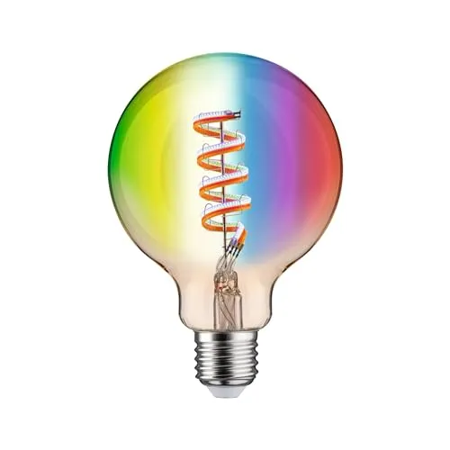 Paulmann 29160 Home LED-Leuchtmittel E27 6.3W RGBW Gold - Energiesparlampe mit Vintage-Design und RGBW-Funktion für individuelle Lichtstimmungen, steuerbar per App oder Sprachbefehl.