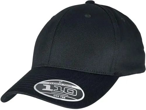Flexfit Unisex 110 Curved Visor Snapback Baseballkappe, Black, one Size