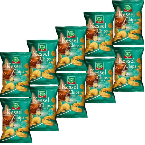 Funny-Frisch Salt & Vinegar Kesselchips VPE 10x120g Packung