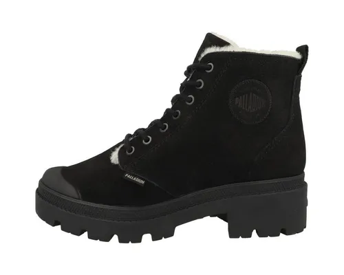 Palladium Damen Pallabase Nbk Zip Wl Outdoor Boots Schwarz, 39 EU - Wanderschuhe mit nachhaltiger Gummisohle, robustem Leder und bequemem Polyester-Futter für Abenteuer in der Natur.