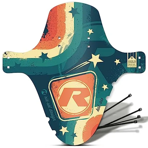 Riesel Design 1x Mudguard - kol:OSS - XL MTB Schutzblech inkl. Kabelbinder/Stylischer MTB Schmutzfänger/Mountainbike Schutzblech als Spritzschutz für alle Radgrößen