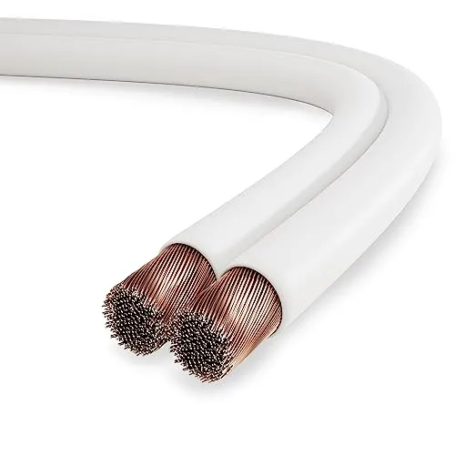 conecto Boxenkabel, CCA-Lautsprecher-Kabel, 2x0,75mm² Farbe: weiß 50 Meter