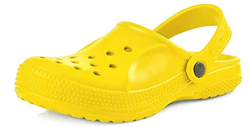Ladeheid Clogs Kinder Schuhe für Mädchen und Jungen leichte Gartenclogs Gartenschuhe Kinder KL055 (Gelb, 24 EU)