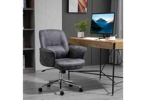 Vinsetto Ergonomischer Bürostuhl mit Wippfunktion - Bürostuhl mit höhenverstellbarer Sitzhöhe und Wippfunktion für optimale Bewegungsfreiheit, belastbar bis 120 kg – ideal für komfortables Arbeiten.