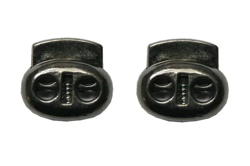 Kordelstopper Kordelklemme oval 2 Loch bronze glänzend 2 Stück (0144)