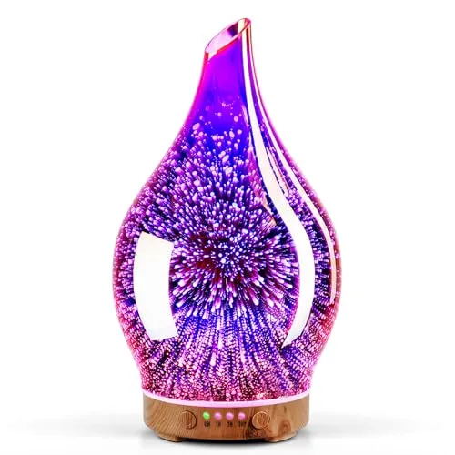 Porseme Aroma Diffuser 150ml, Handgeblasen Glas Luftbefeuchter Ultraschall