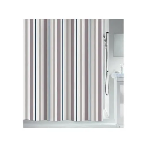 Spirella Duschvorhang Biarritz 180x200 cm – Anti-Bakteriell und Waschbar - Hochwertiger Duschvorhang aus 75 % Baumwolle und 25 % Polyester. Mit antibakterieller Beschichtung und wasserabweisenden Eigenschaften. Ideal für Dusche und Badewanne, pflegeleicht und waschbar bei 40°C.