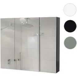 Mendler Spiegelschrank HWC-B19b, Hochglanz Badschrank mit 6 Regalböden - Modernes Design, wasserfest und witterungsbeständig, mit großzügigem Stauraum für Beautyhelfer. Ideal für jedes Badezimmer, einfach zu montieren.