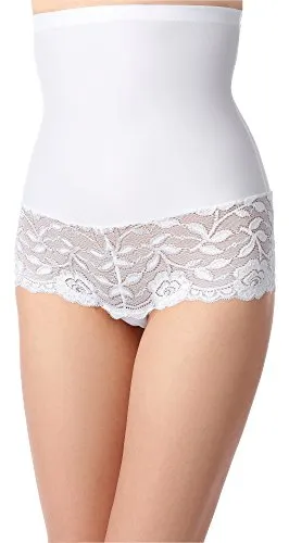 Bellivalini Damen Slip Miederslip figurformend Bauch Weg Effekt Shapewear BLV50-104 (Weiß, M)
