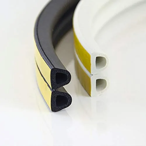 10m GUMMIDICHTUNG D-Profil SCHWARZ 12mm selbstklebend Fensterdichtung Türdichtung Gummi Dichtung Dichtungsband Profildichtung