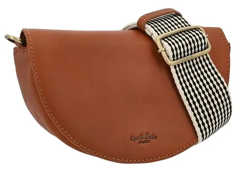 Gusti Handtasche Leder - Leni Damen Umhängetasche Ledertasche Braun Leder