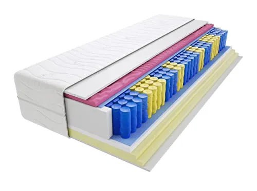 Taschenfederkernmatratze Uberto Molet Max 180x200 cm - Hochwertige Matratze mit 9 Zonen für optimalen Schlafkomfort, hypoallergen und mit abnehmbarem, waschbarem Bezug – ideal für Allergiker und alle Schlafpositionen.