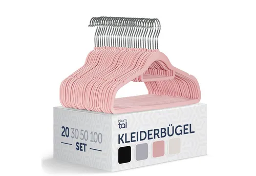 Blumtal Kleiderbügel Rutschfest - Samtoptik - Platzsparend, (20-tlg), Premium inkl. Krawattenhalter, 360° drehbar, Anti-Rutsch Bügel