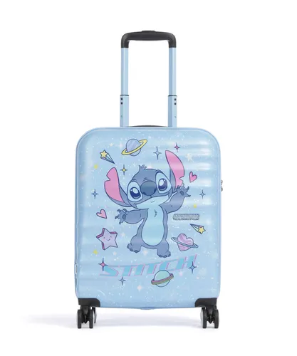 American Tourister Trolley Wavebreaker Disney Spinner 55/20 TSA Stitch - KURZREISE-TROLLEY — Mit 36 Litern Volumen und leichtgängigen Rollen für müheloses Navigieren. Integriertes TSA-Zahlenschloss sorgt für Sicherheit, während die robuste Hartschale aus ABS und Polycarbonat den Inhalt schützt. Handgepäck geeignet.
